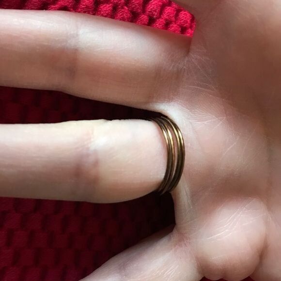 Red & Tan Wire wrapped Ring - Picture 2 of 3